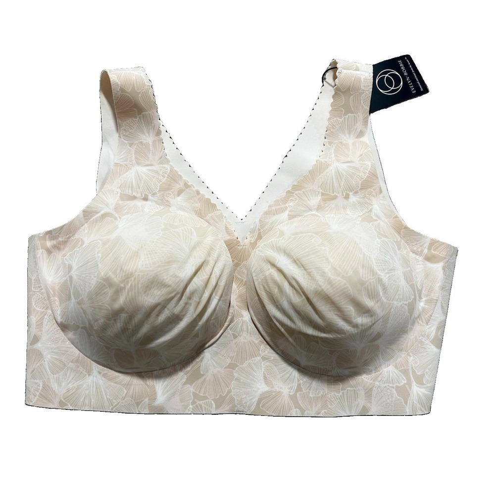 NEW Evelyn & Bobbie 2XL Evelyn Bra Seamless Wirefree Bra Champagne Gingko